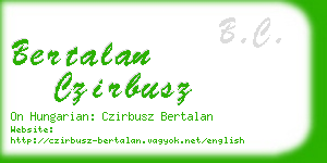 bertalan czirbusz business card